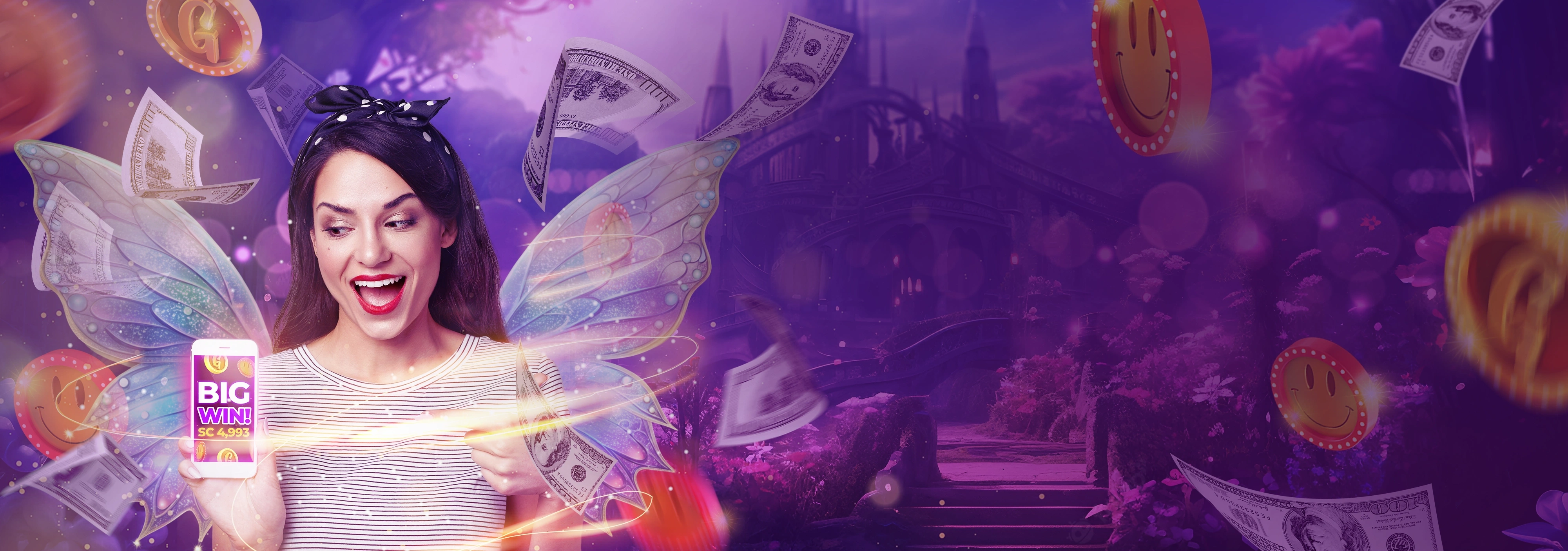 Big winning while playing Social Casino Games on mobile banner image