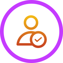 Purple circle with a social icon