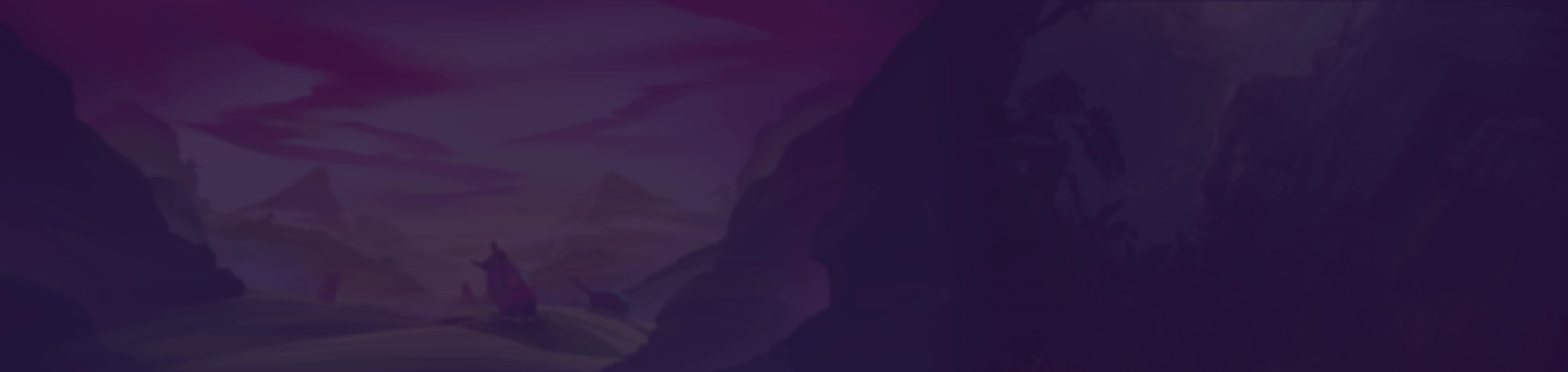 Blurry banner image featuring mountain landscapes