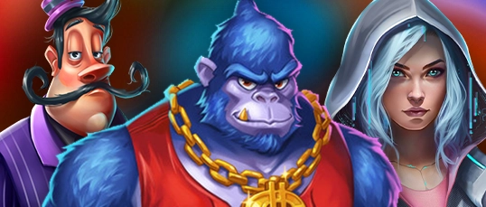 Assorted characters from our top slot games